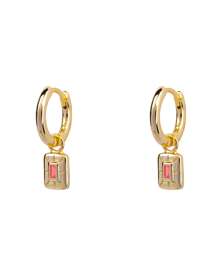 Petit Comité Oorbellen Geboortesteen Juli Robijn Diamand