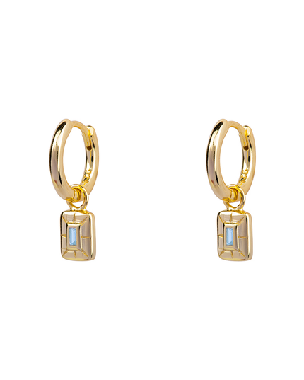 Petit Comité Oorbellen Geboortesteen Maart Aquamarijn Diamand