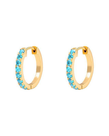 Petit Comité Oorbellen Geboortesteen Maart Aquamarijn Hoops