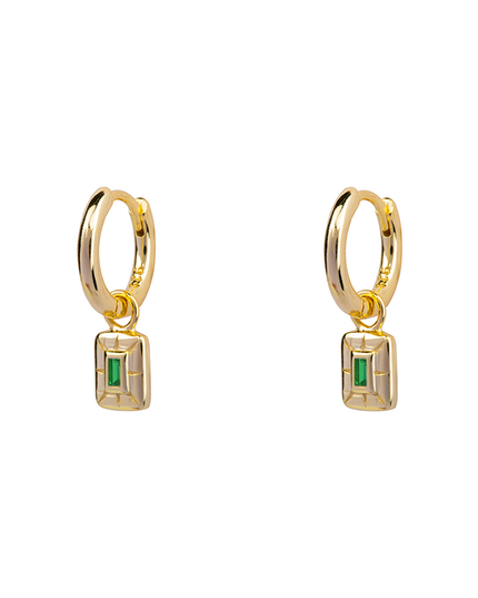 Petit Comité Oorbellen Geboortesteen Mei Smaragd Diamand