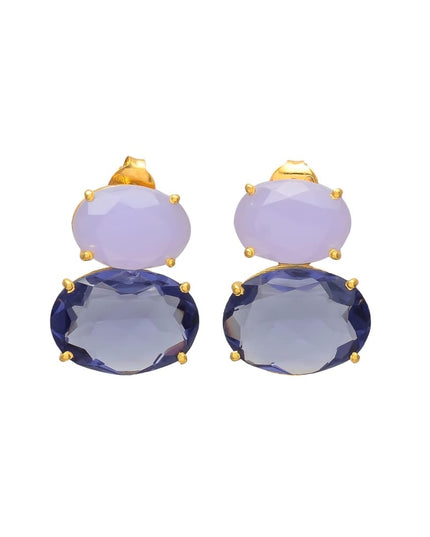 Petit Comité Statement Oorbellen Liv Lavendel Chalcedoon