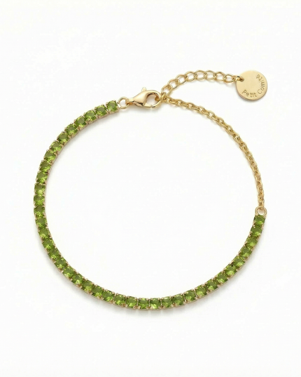 Petit Comité Tennis Bracelet Geboortesteen Augustus Peridoot Diamand