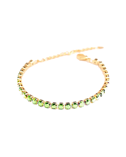 Petit Comité Tennis Bracelet Geboortesteen Augustus Peridoot Diamand