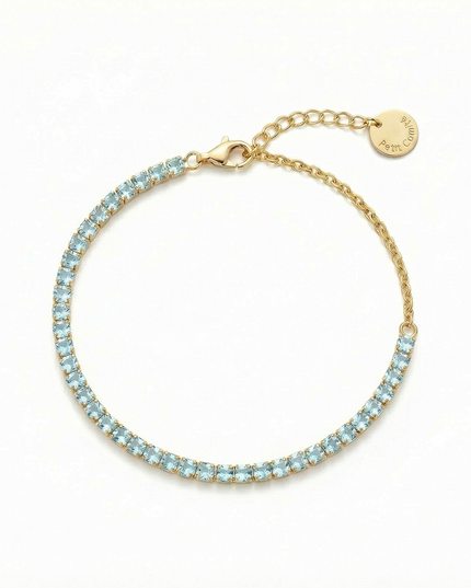 Petit Comité Tennis Bracelet Geboortesteen December Blauwe Topaas Diamand