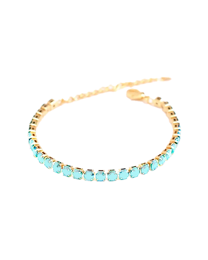 Petit Comité Tennis Bracelet Geboortesteen December Blauwe Topaas Diamand