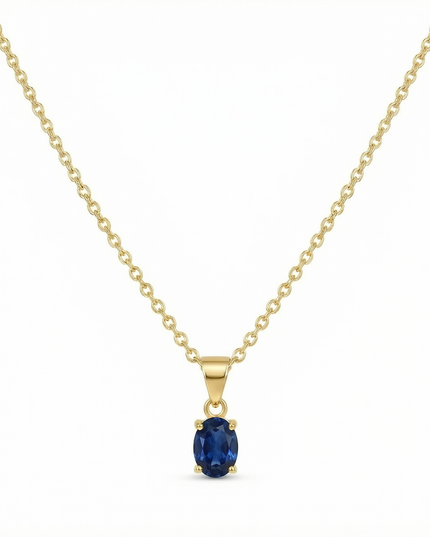 Petit Comité Vintage Ketting Geboortesteen September Saffier