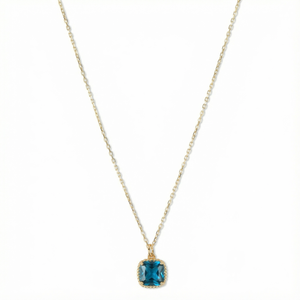 Petit Comité Geboortesteen Ketting december blauw topaas