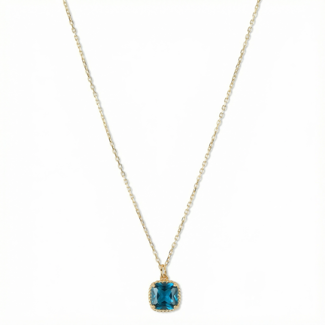 Petit Comité Geboortesteen Ketting december blauw topaas