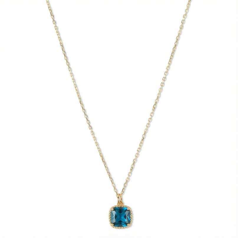 Petit Comité Geboortesteen Ketting december blauw topaas
