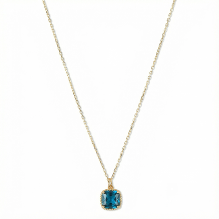 Petit Comité Geboortesteen Ketting december blauw topaas