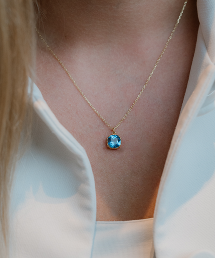 Petit Comité Geboortesteen Ketting maart aquamarijn