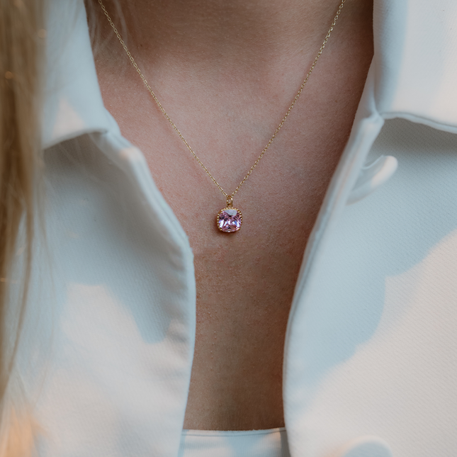 Petit Comité Geboortesteen Ketting oktober rozenkwarts