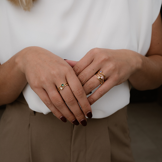 Petit Comité Geboortesteen Ring augustus peridoot