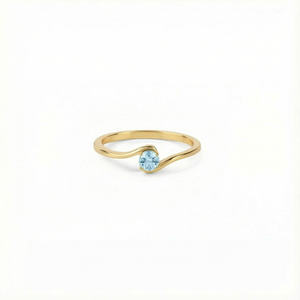 Petit Comité Geboortesteen Ring december blauw topaas