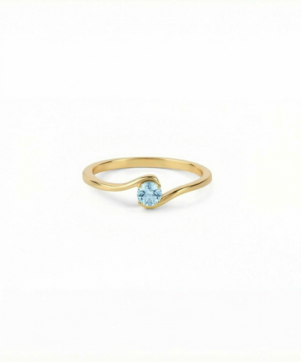 Petit Comité Geboortesteen Ring december blauw topaas