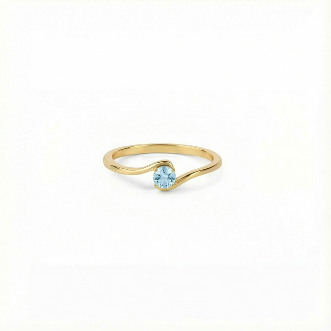 Petit Comité Geboortesteen Ring december blauw topaas