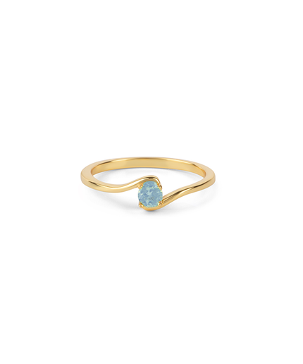 Petit Comité Geboortesteen Ring december blauw topaas