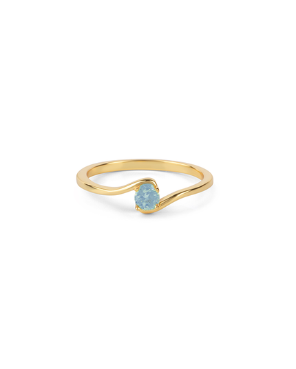 Petit Comité Geboortesteen Ring december blauw topaas