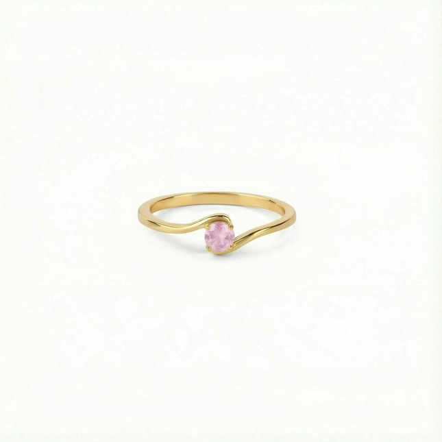 Petit Comité Geboortesteen Ring oktober rozenkwarts