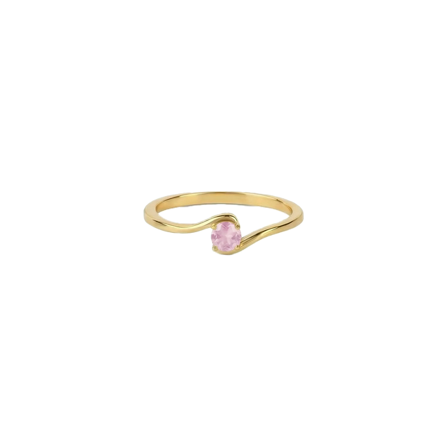 Petit Comité Geboortesteen Ring oktober rozenkwarts