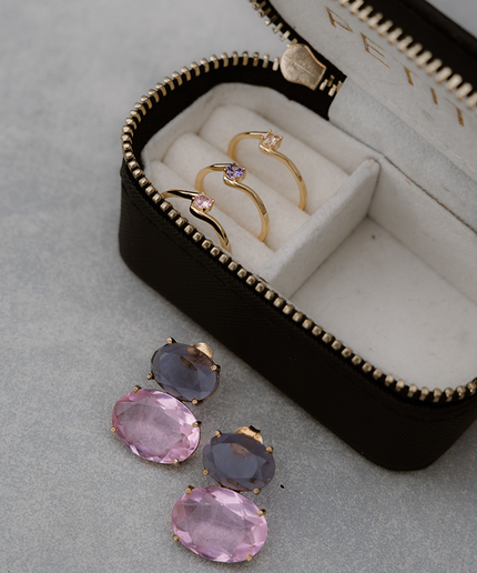 Petit Comité Geboortesteen Ring oktober rozenkwarts