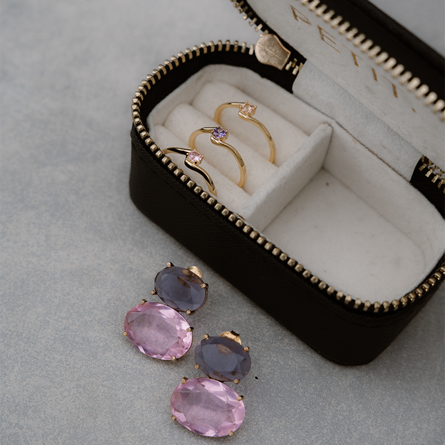 Petit Comité Geboortesteen Ring oktober rozenkwarts