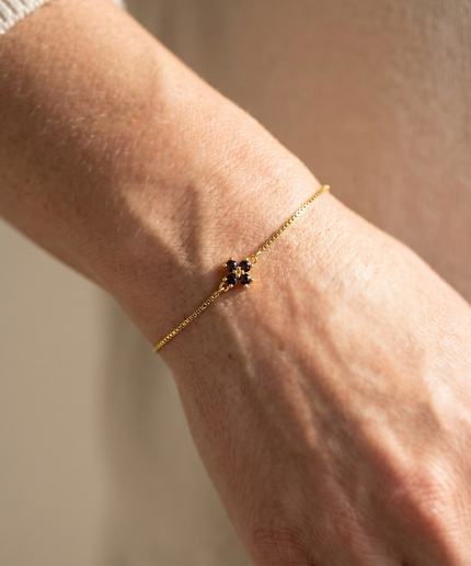 petit-comite-nl Armband Klaver Julie Bruin Topaas Goud