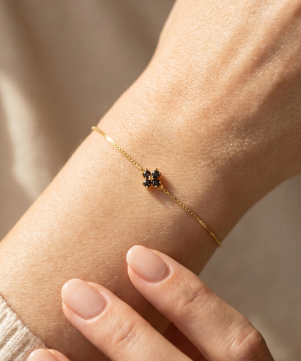 petit-comite-nl Armband Klaver Julie Bruin Topaas Goud