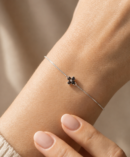 petit-comite-nl Armband Klaver Julie Bruin Topaas Zilver