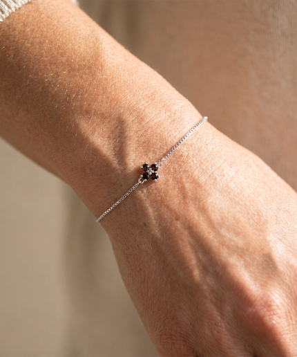 petit-comite-nl Armband Klaver Julie Bruin Topaas Zilver