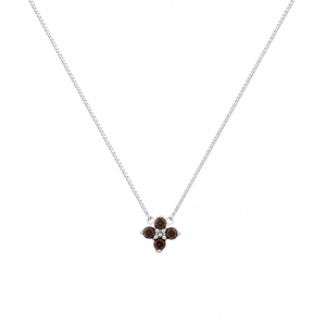 petit-comite-nl Ketting Klaver Julie Bruin Topaas Zilver