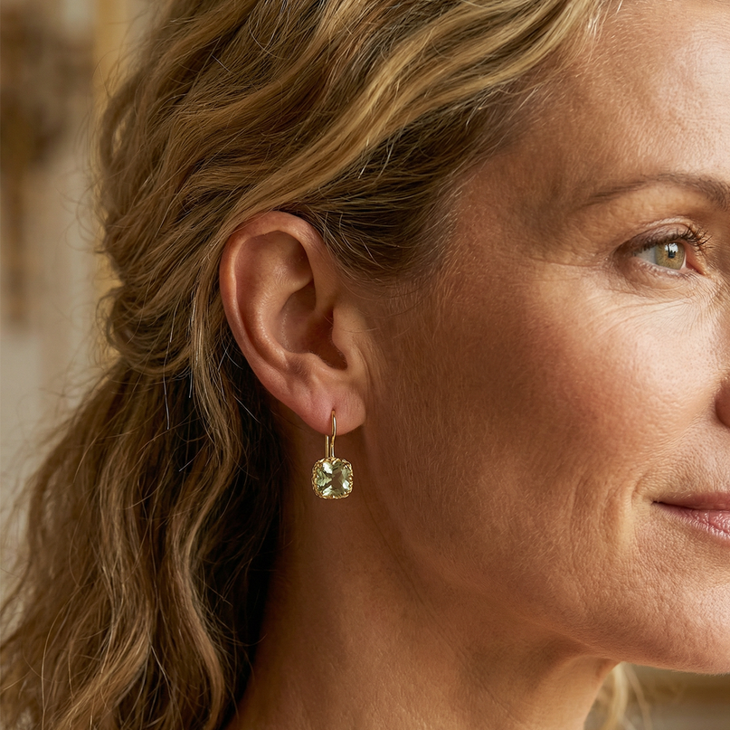 petit-comite-nl Oorhangers Elodie Groene Amethist