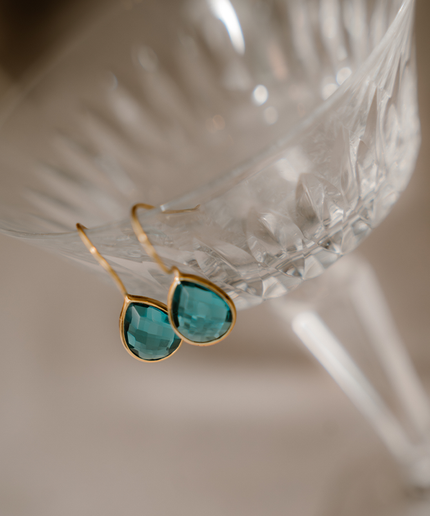 Petit Comité Oorbellen Aquamarijn Druppel Mini