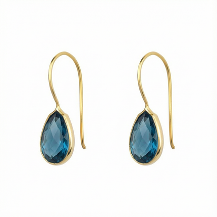 Petit Comité Oorbellen Druppel Blauw Topaas