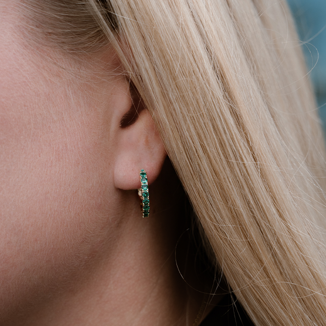 Petit Comité Oorbellen Geboortesteen April Kristal Hoops