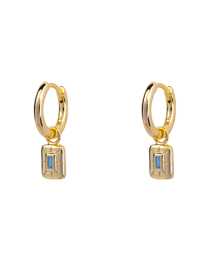 Petit Comité Oorbellen Geboortesteen December Blauwe Topaas Diamand