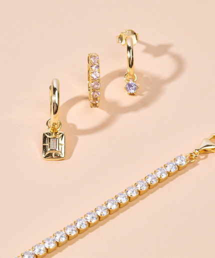 Petit Comité Oorbellen Geboortesteen Februari Amethist Diamand