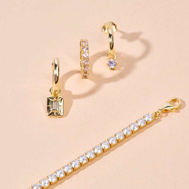 Petit Comité Oorbellen Geboortesteen Februari Amethist Diamand