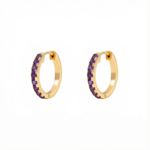Petit Comité Oorbellen Geboortesteen Februari Amethist Hoops