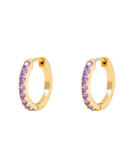 Petit Comité Oorbellen Geboortesteen Februari Amethist Hoops