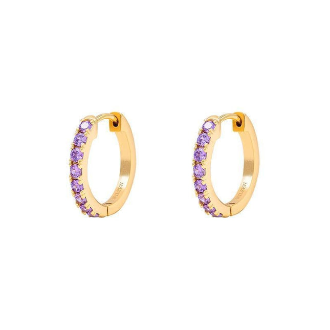 Petit Comité Oorbellen Geboortesteen Februari Amethist Hoops