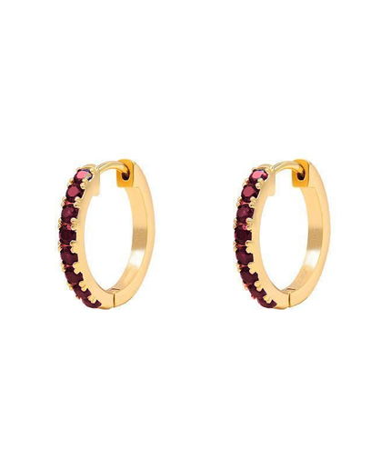 Petit Comité Oorbellen Geboortesteen Januari Granaat Hoops