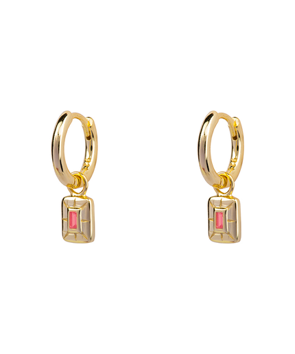 Petit Comité Oorbellen Geboortesteen Juli Robijn Diamand