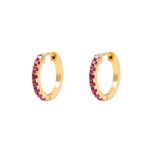 Petit Comité Oorbellen Geboortesteen Juli Robijn Hoops