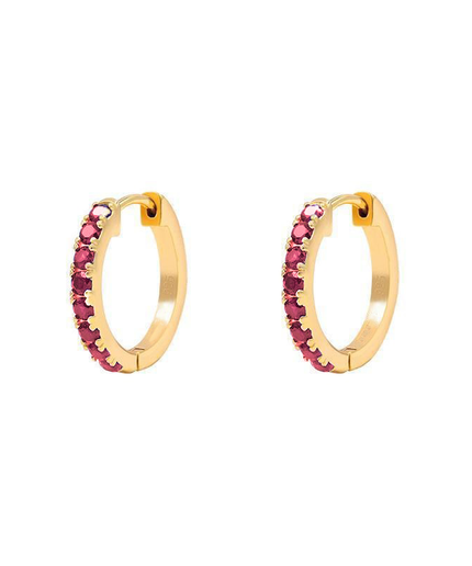 Petit Comité Oorbellen Geboortesteen Juli Robijn Hoops