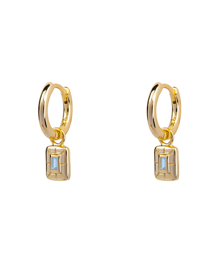 Petit Comité Oorbellen Geboortesteen Maart  Aquamarijn Diamand