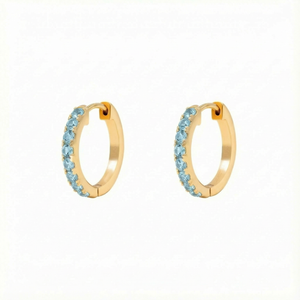 Petit Comité Oorbellen Geboortesteen Maart Aquamarijn Hoops