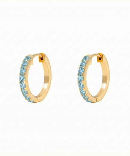 Petit Comité Oorbellen Geboortesteen Maart Aquamarijn Hoops