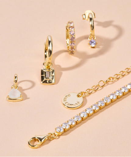 Petit Comité Oorbellen Geboortesteen Maart Aquamarijn Hoops