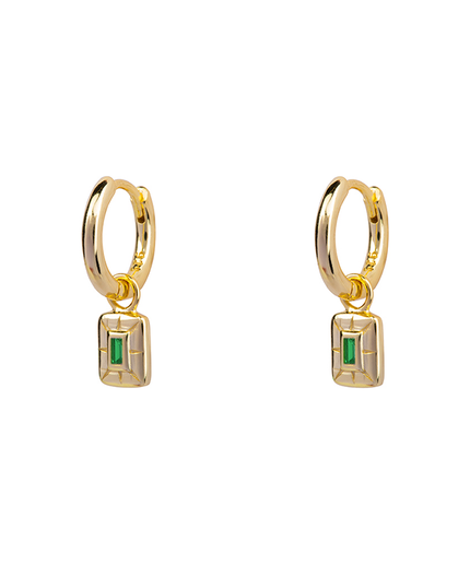 Petit Comité Oorbellen Geboortesteen Mei Smaragd Diamand